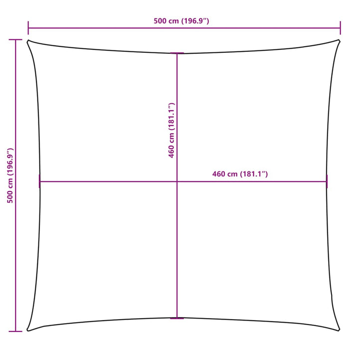 Solseil oxfordstoff kvadratisk 5x5 m svart