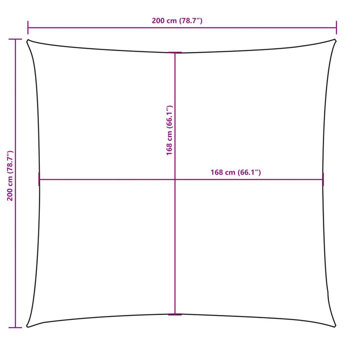 Solseil oxfordstoff firkantet 2x2 m brun