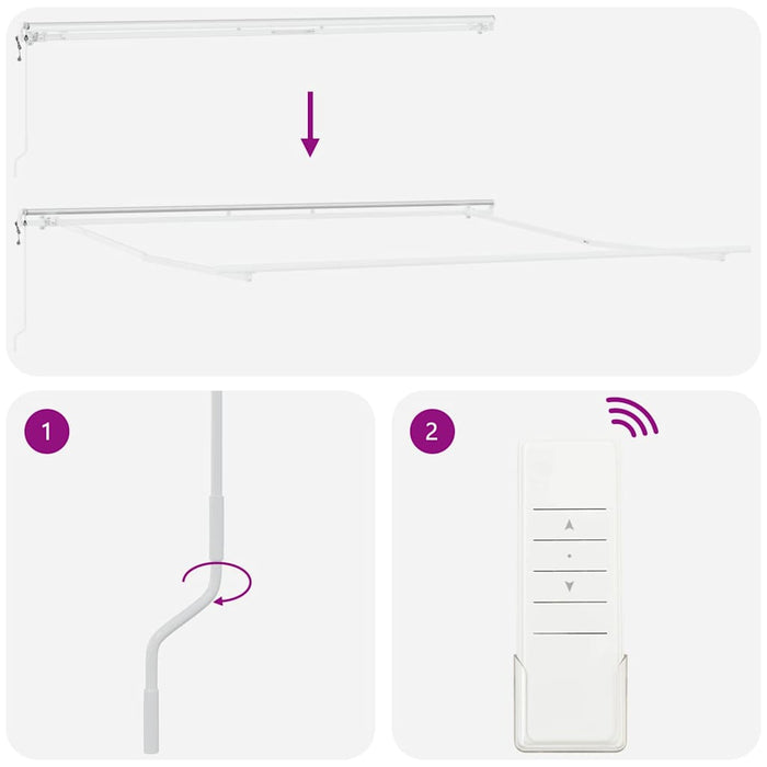 Markise Manual Hvit 4 × 3,5 m Metall