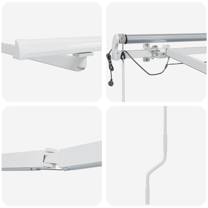 Markise Hvit 5 x 3 m Metall