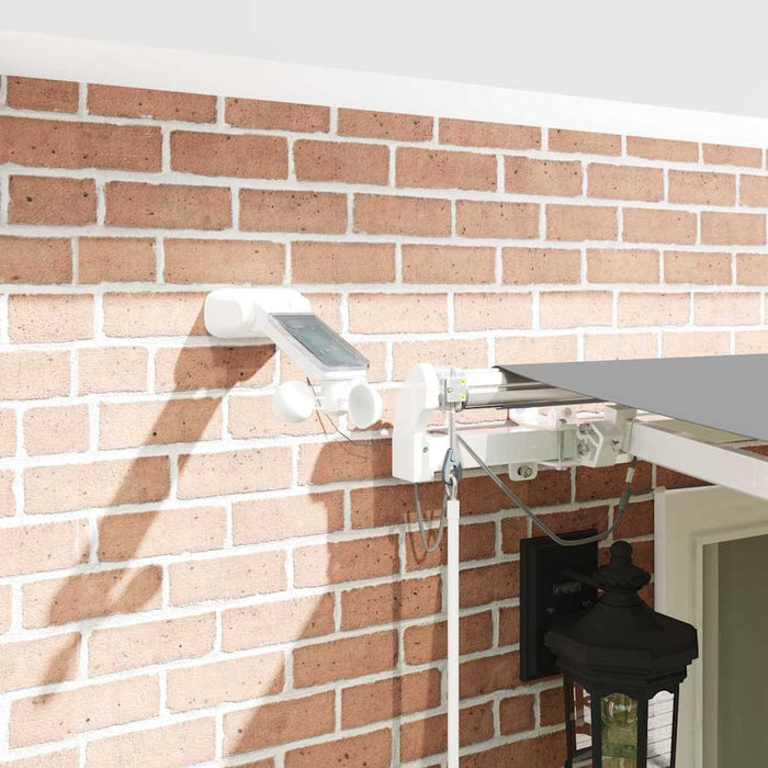 Markise med Hvit 6 × 3,5 m Metall