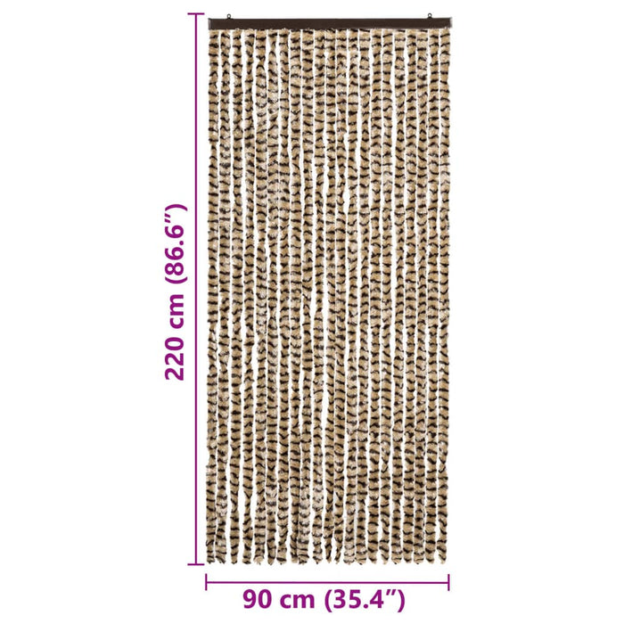 Insektgardin beige og brun 90x220 cm chenille