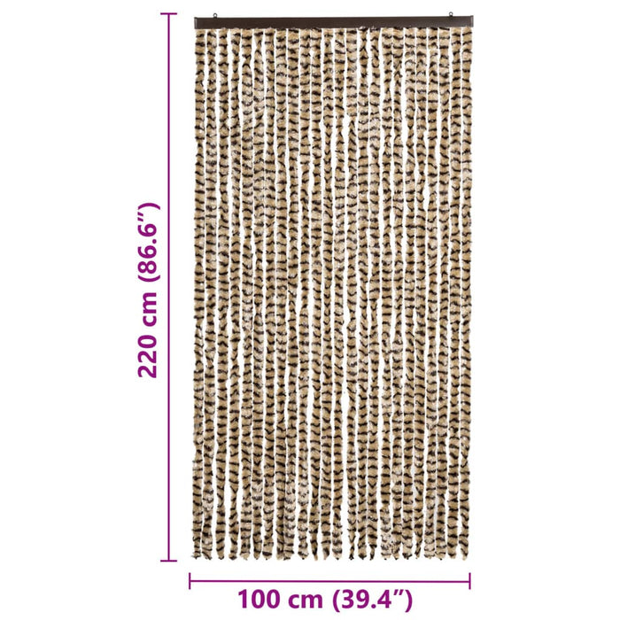 Insektgardin beige og brun 100x220 cm chenille