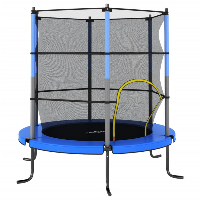 Trampoline med sikkerhetsnett 140x160 cm blå