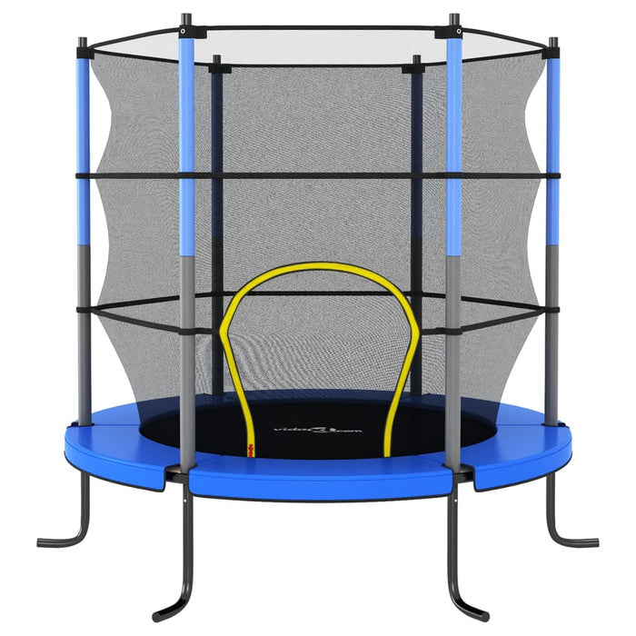 Trampoline med sikkerhetsnett 140x160 cm blå