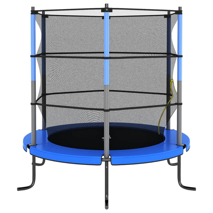 Trampoline med sikkerhetsnett 140x160 cm blå