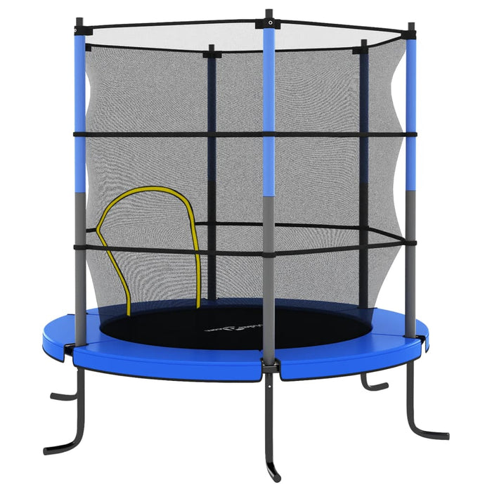 Trampoline med sikkerhetsnett 140x160 cm blå