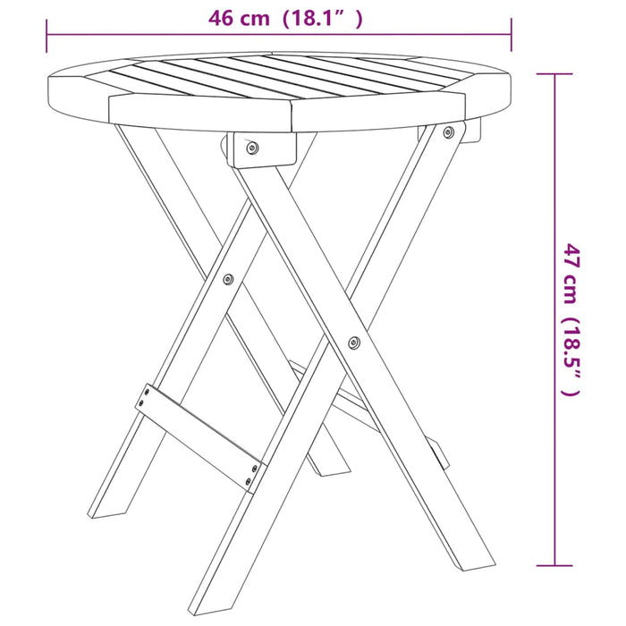 Bistrobord Ø46x47 cm heltre akasie