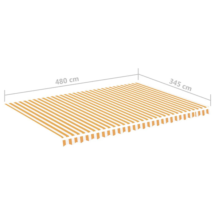 Erstatningsduk for markise gul og hvit 5x3,5 m