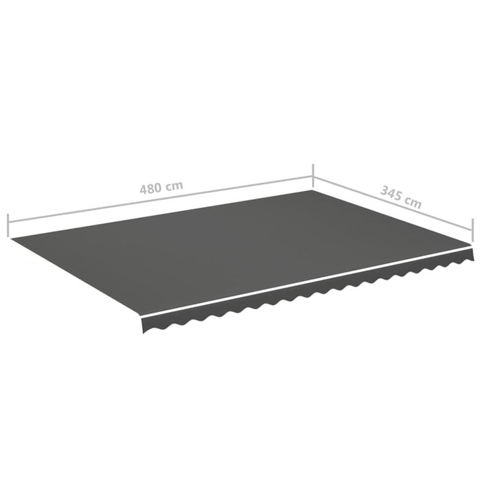 Erstatningsduk for markise antrasitt 5x3,5 m