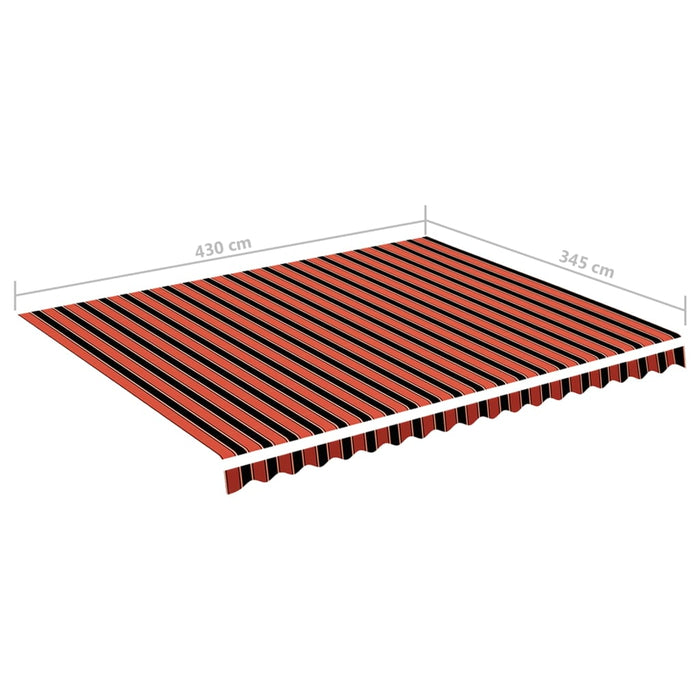 Erstatningsduk for markise oransje og brun 4,5x3,5 m