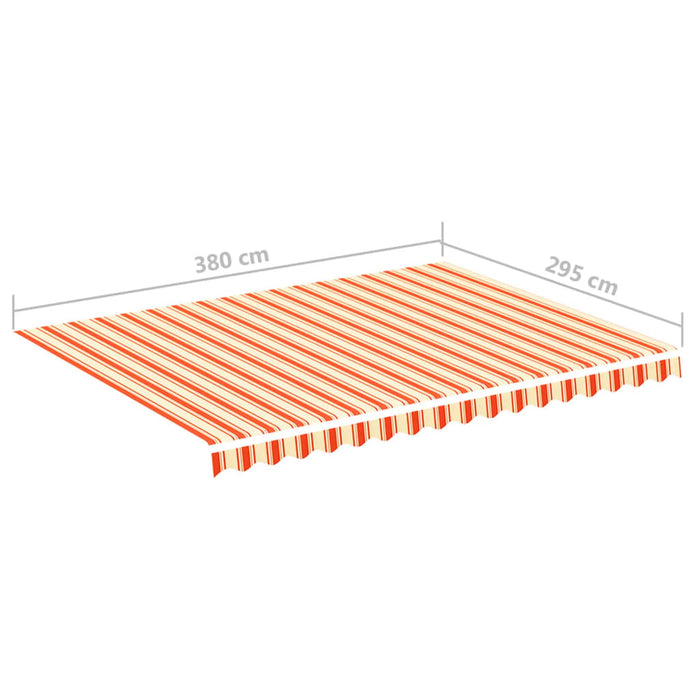 Erstatningsduk for markise gul og oransje 4x3 m