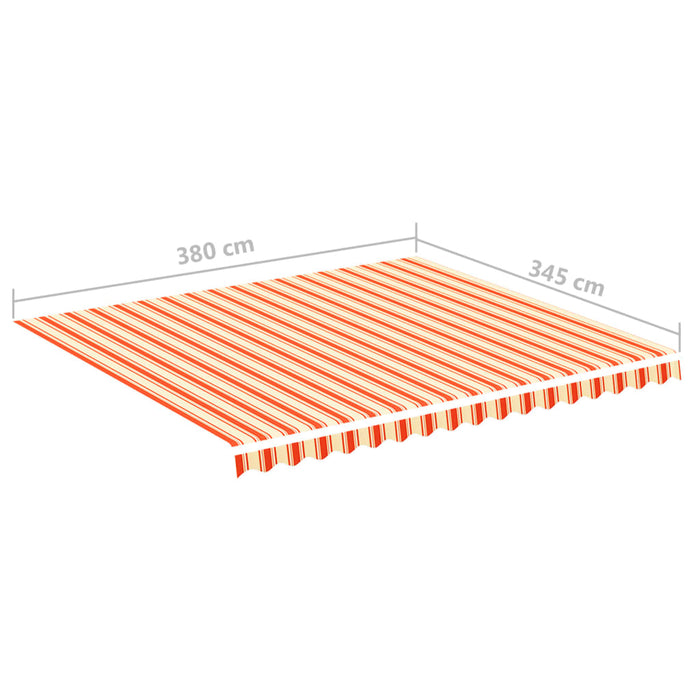 Erstatningsduk for markise gul og oransje 4x3,5 m