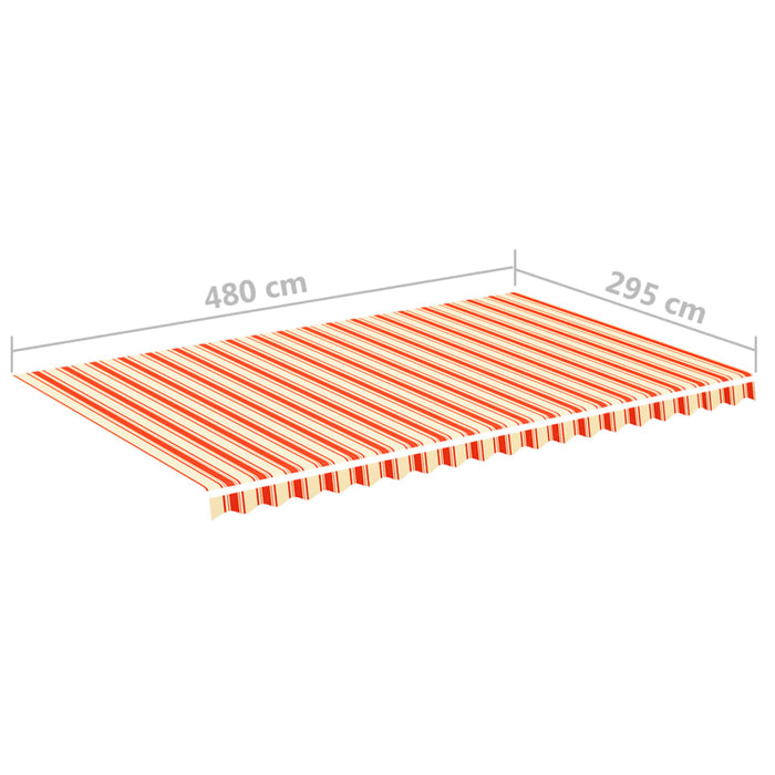 Erstatningsduk for markise gul og oransje 5x3 m