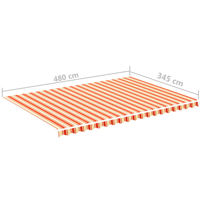 Erstatningsduk for markise gul og oransje 5x3,5 m