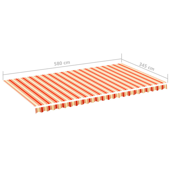 Erstatningsduk for markise gul og oransje 6x3,5 m