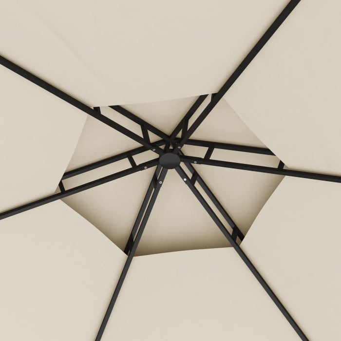 Paviljong med sidevegger 3,1x2,7 m kremhvit