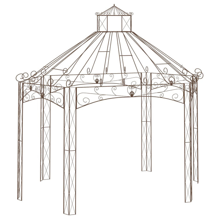 Hagepaviljong antikk brun 400x258x378 cm jern