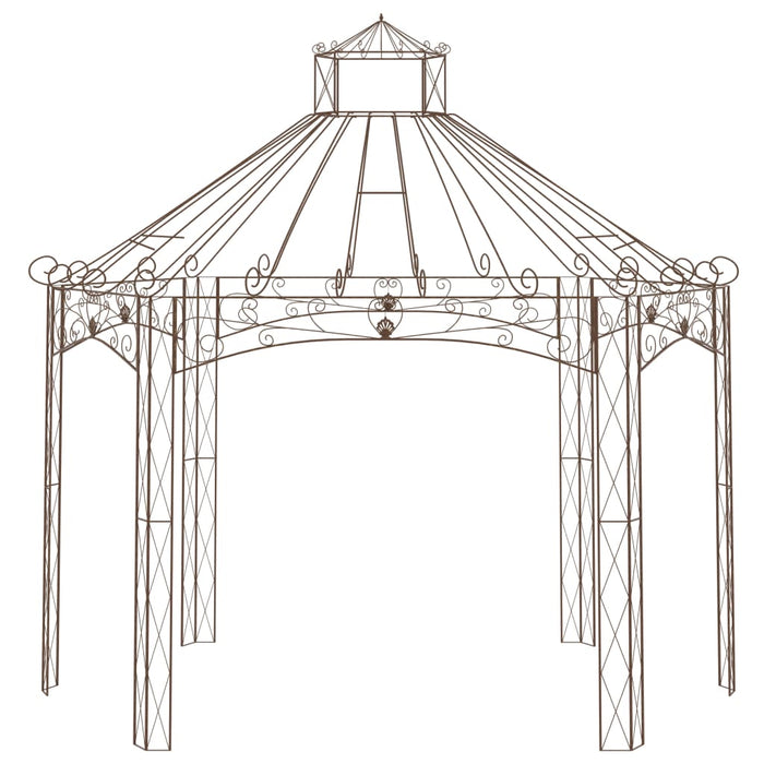 Hagepaviljong antikk brun 400x258x378 cm jern