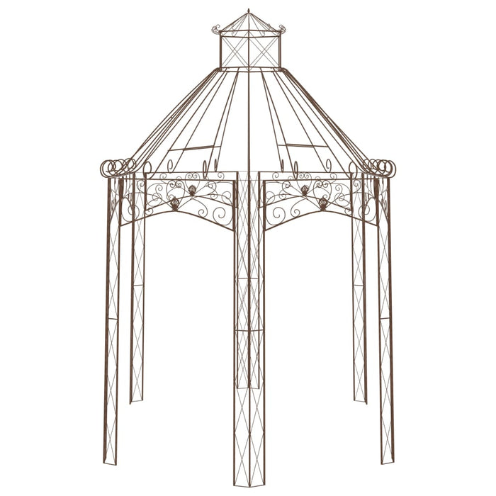 Hagepaviljong antikk brun 400x258x378 cm jern