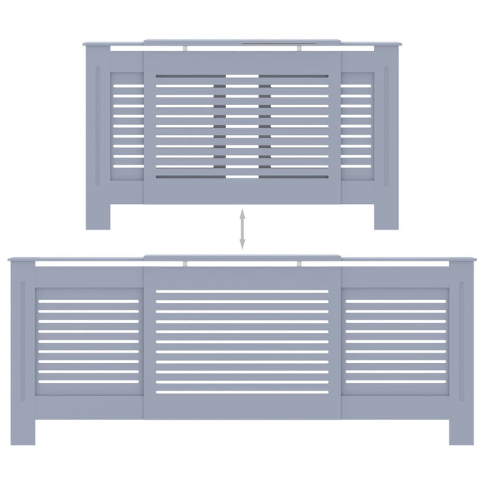 Radiatordeksel MDF grå 205 cm