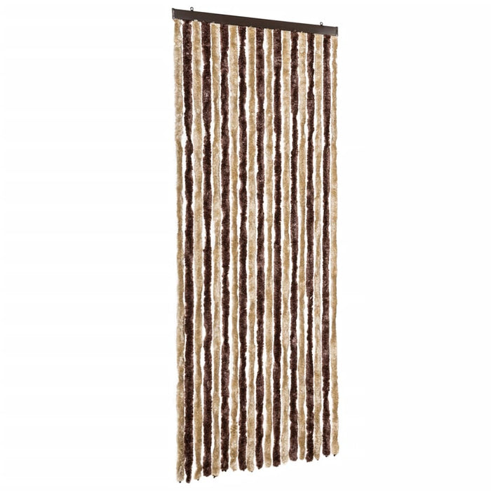 Insektgardin lysebrun og beige 56x200 cm chenille