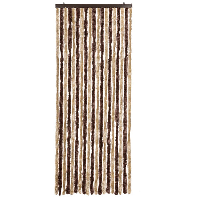 Insektgardin lysebrun og beige 56x200 cm chenille