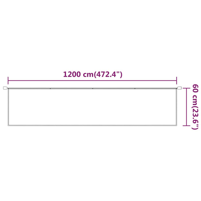 Vertikal markise hvit 60x1200 cm oxford stoff