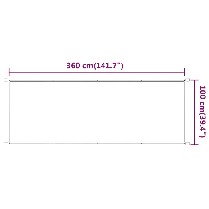 Vertikal markise hvit 100x360 cm oxfordstoff