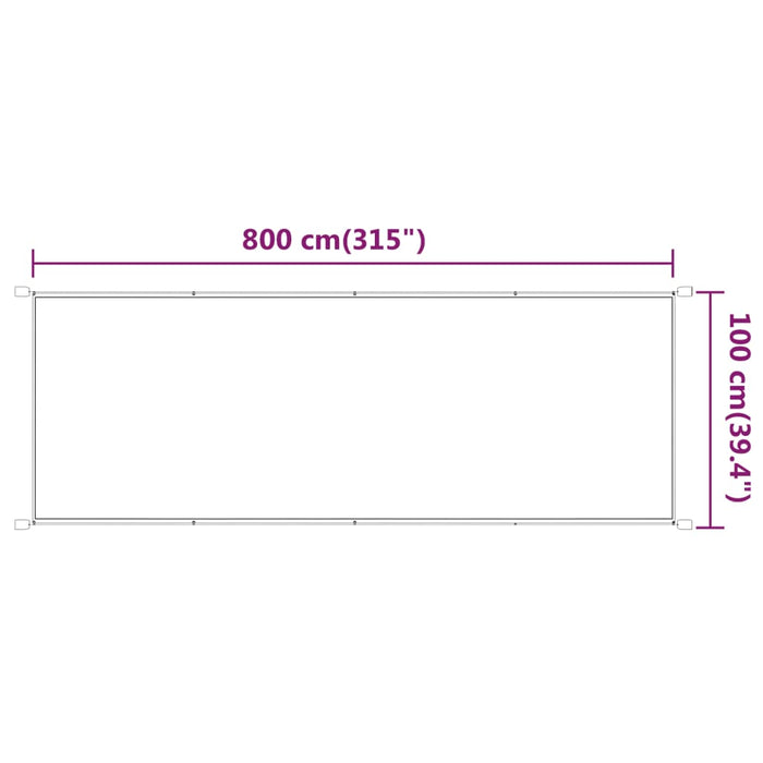 Vertikal markise hvit 100x800 cm oxford stoff