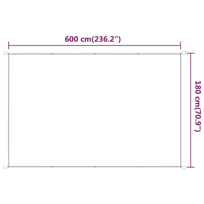 Vertikal markise hvit 180x600 cm oxford stoff