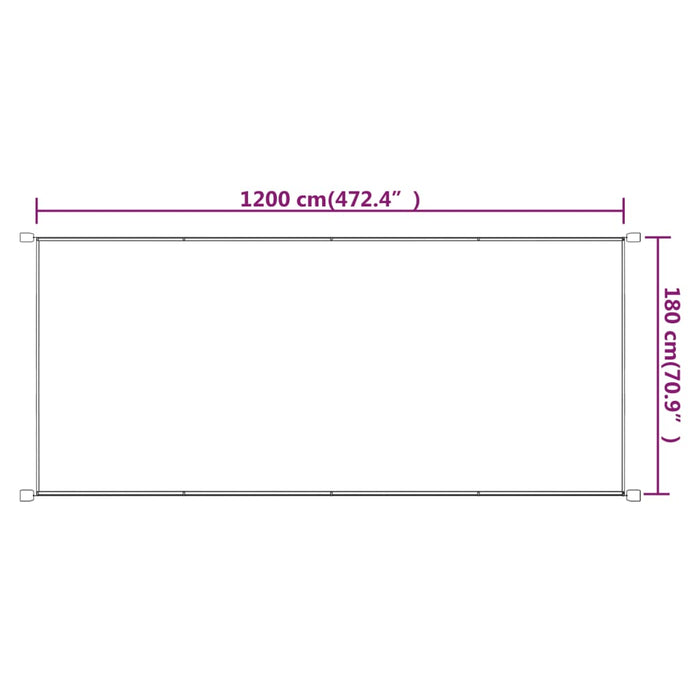 Vertikal markise gråbrun 180x1200 cm oxford stoff