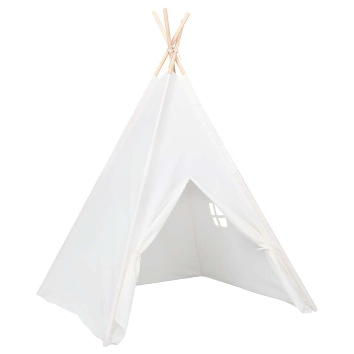 Tipi-telt for barn med pose ferskenhud hvit 120x120x150 cm