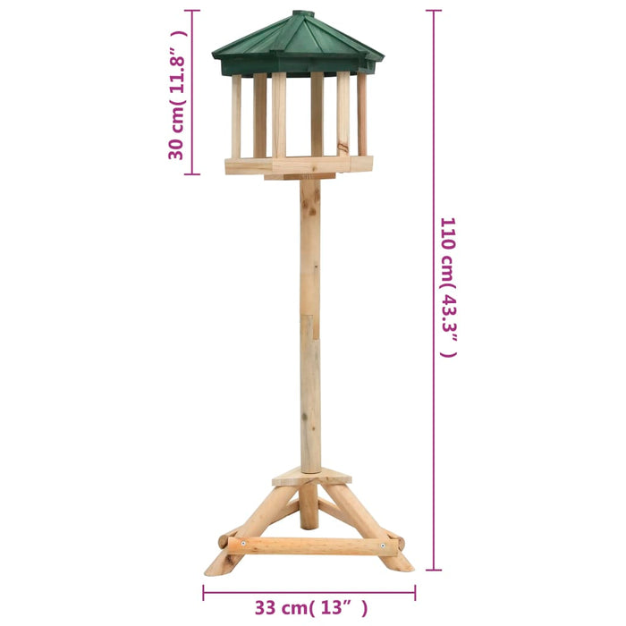 Frittstående fuglemater heltre gran 33x110 cm