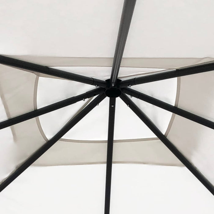 Paviljong med stolpetrekk 3x3x2,6 m krem 160 g/m²