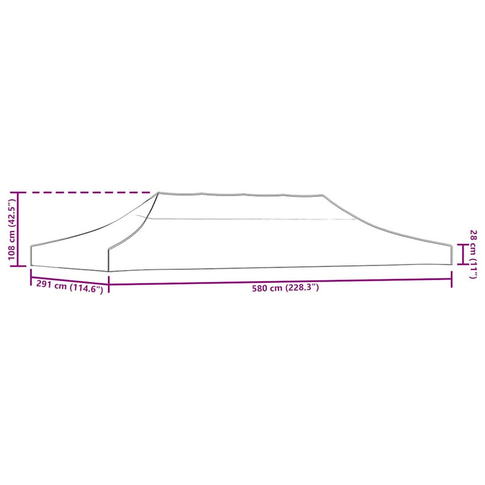 Teltduk for festtelt 6x3 m grønn 270 g/m²