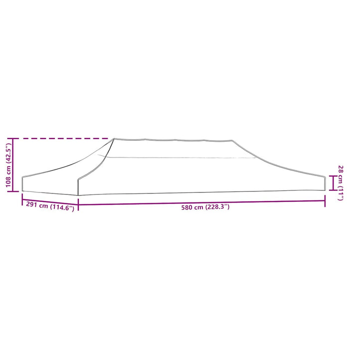 Teltduk for festtelt 6x3 m burgunder 270 g/m²