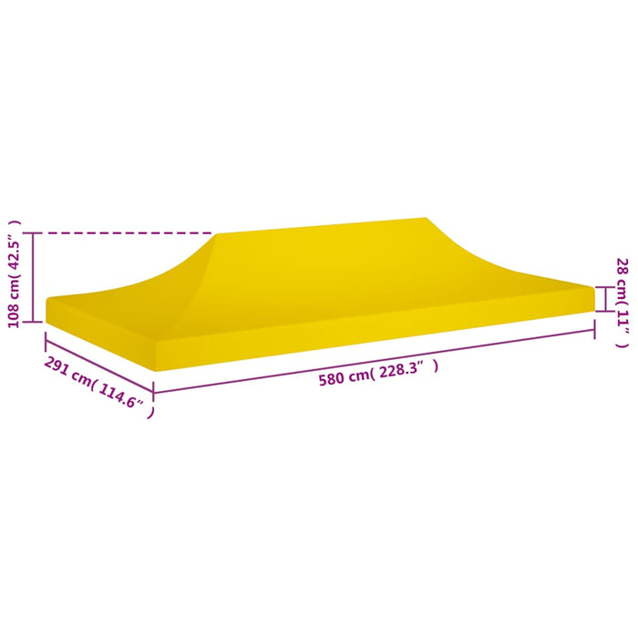 Teltduk for festtelt 6x3 m gul 270 g/m²