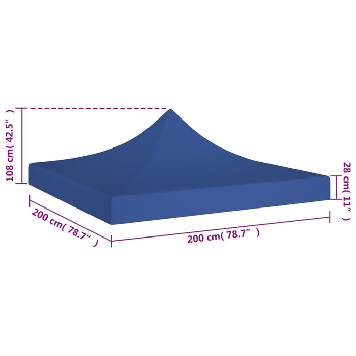 Teltduk for festtelt 2x2 m blå 270 g/m²