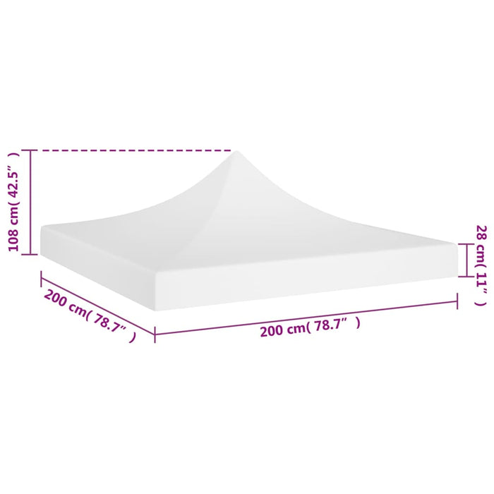 Teltduk for festtelt 2x2 m hvit 270 g/m²