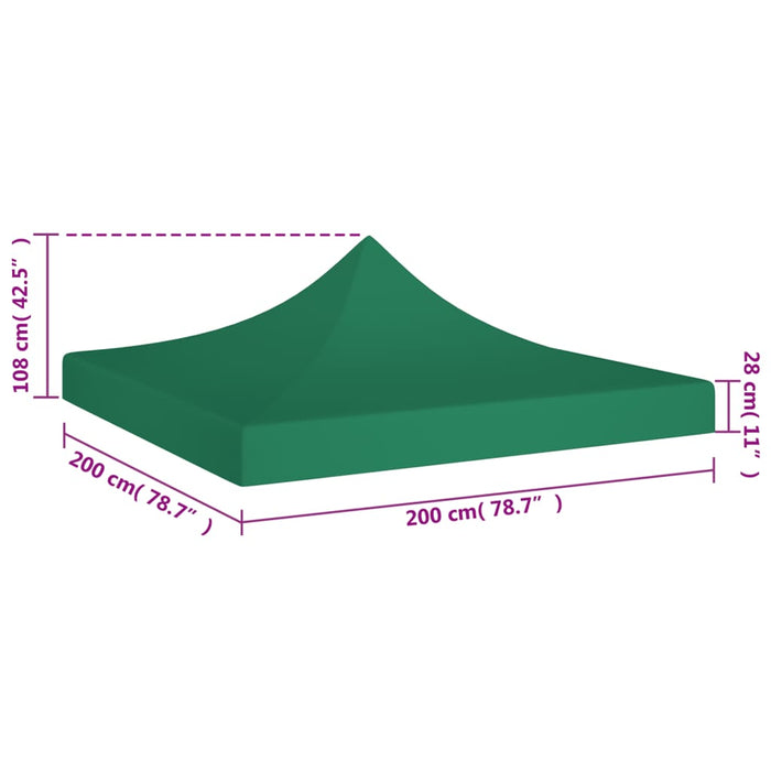 Teltduk for festtelt 2x2 m grønn 270 g/m²