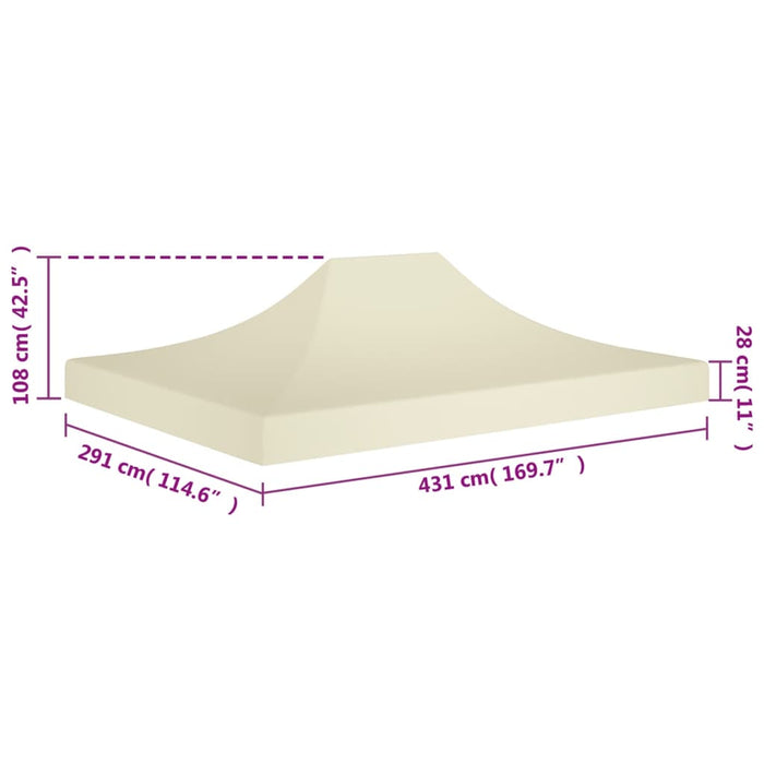 Teltduk for festtelt 4,5x3 m kremhvit 270 g/m²