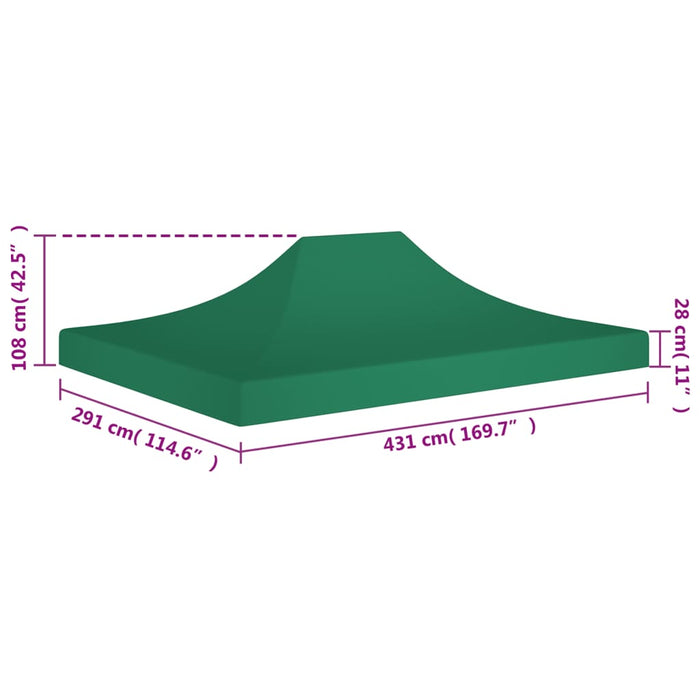 Teltduk for festtelt 4,5x3 m grønn 270 g/m²