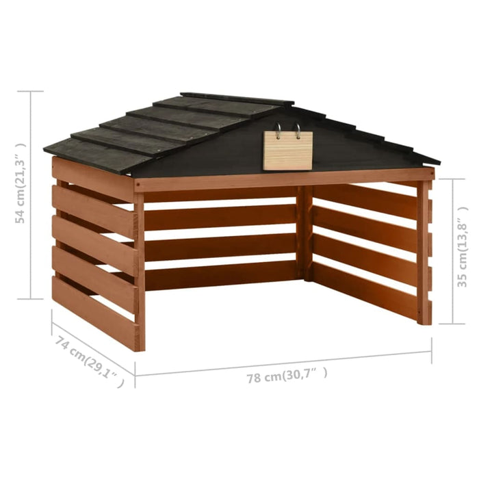 Gressklipperhus svart og brun 78x74x54 cm gran