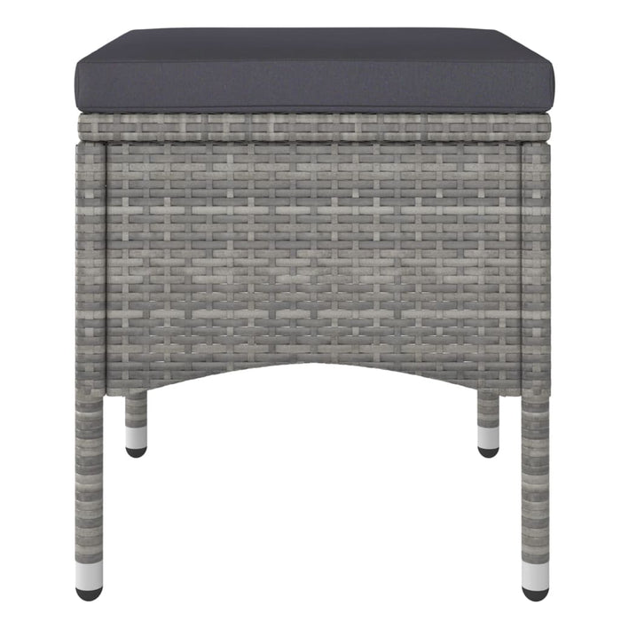 Hagespisegruppe 5 deler polyrotting og herdet glass grå