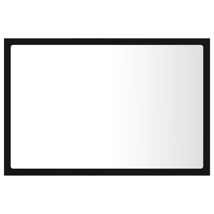 LED-badespeil svart 60x8,5x37 cm akryl