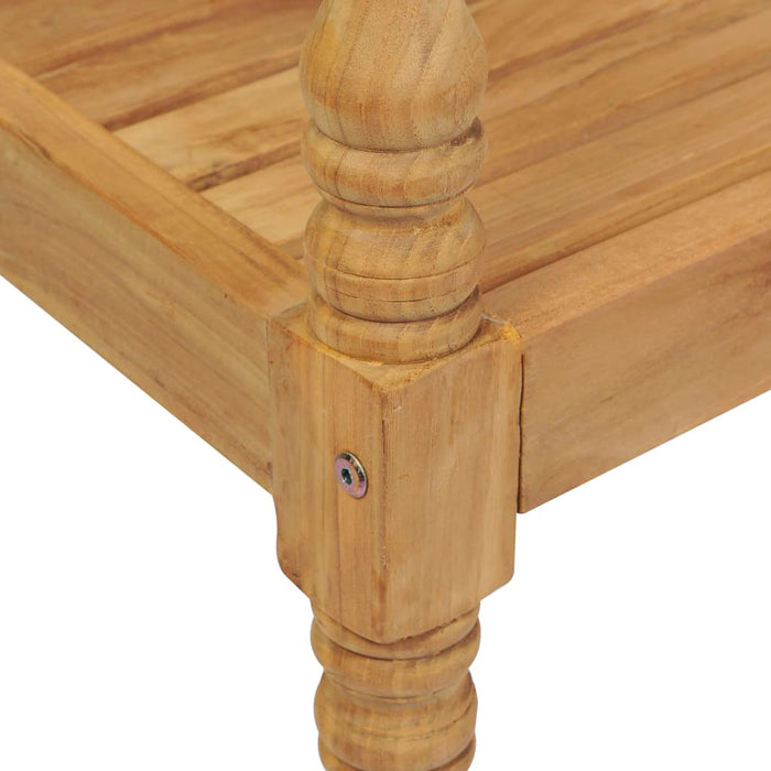 Batavia benk med kremhvite pute 120 cm heltre teak