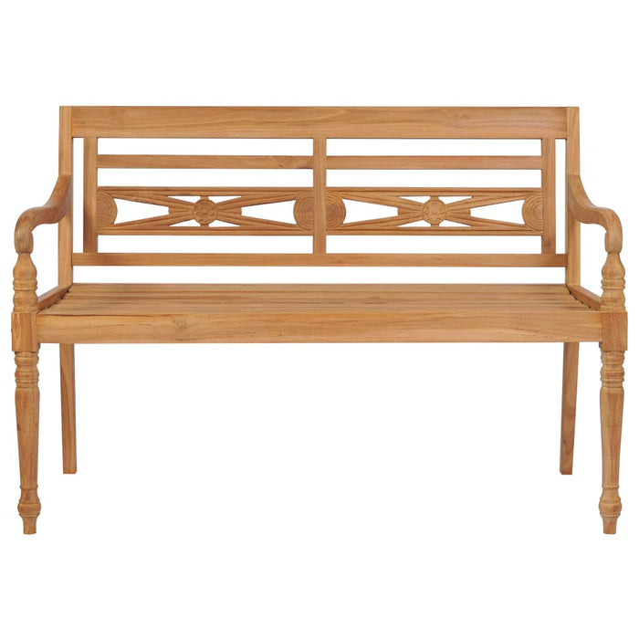 Batavia benk med grønn pute 120 cm heltre teak