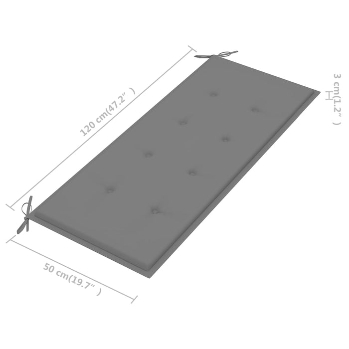 Hagebenk med pute 120 cm heltre akasie