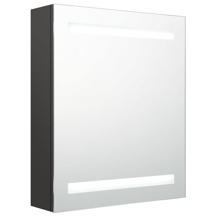 LED-speilskap til bad antrasitt 50x14x60 cm